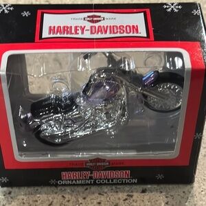 Harley-Davidson Motorcycle Ornament - purple & Chrome bike